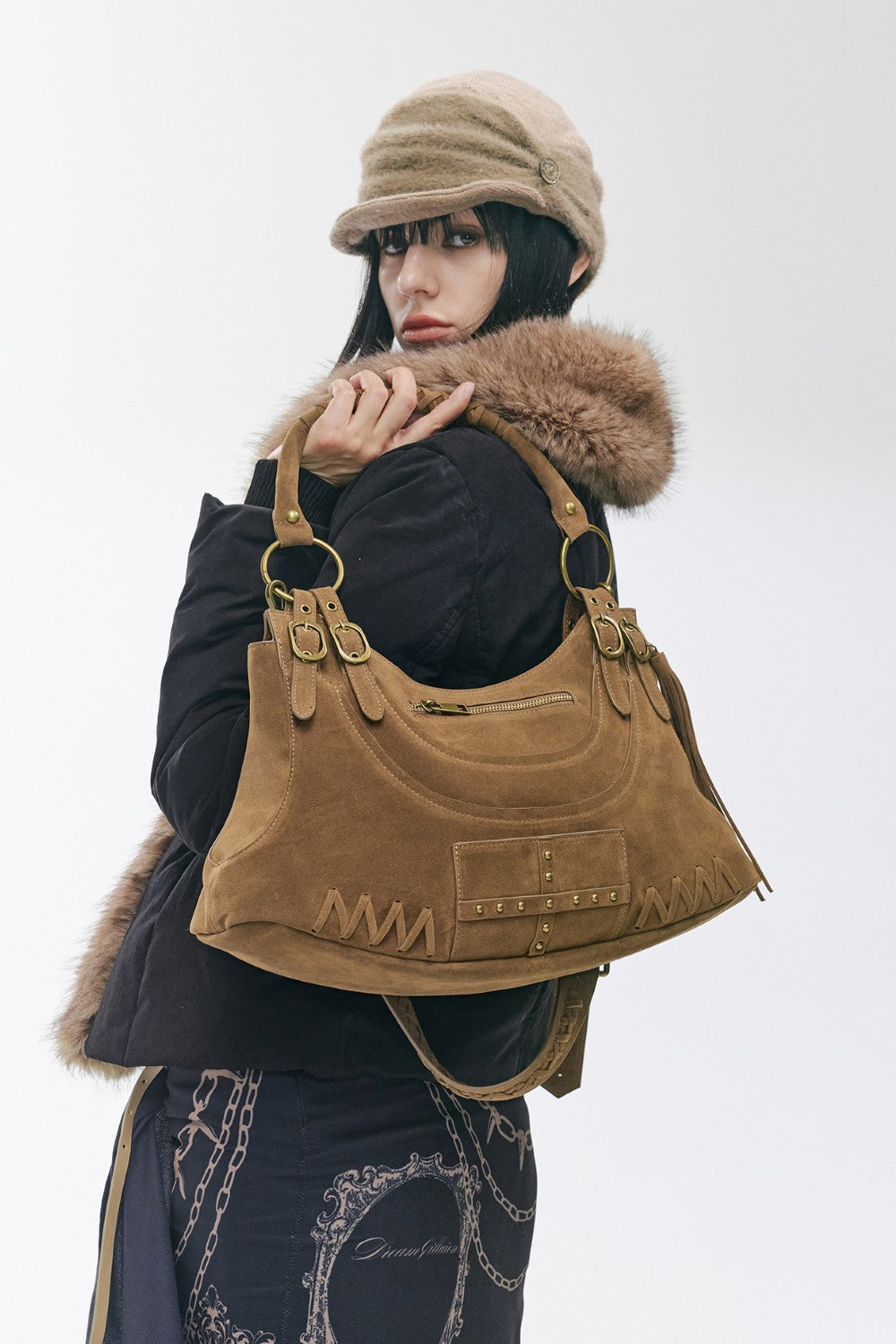 Vintage Suede Shoulder Bag