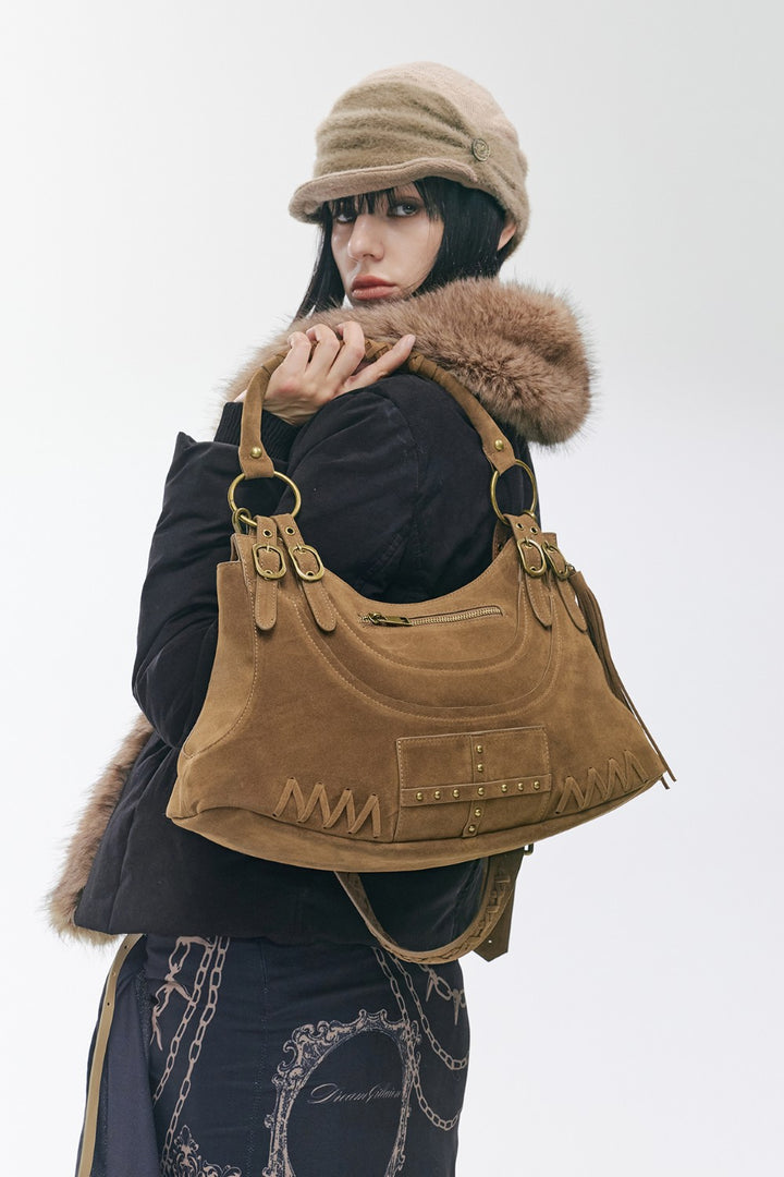 Vintage Suede Shoulder Bag