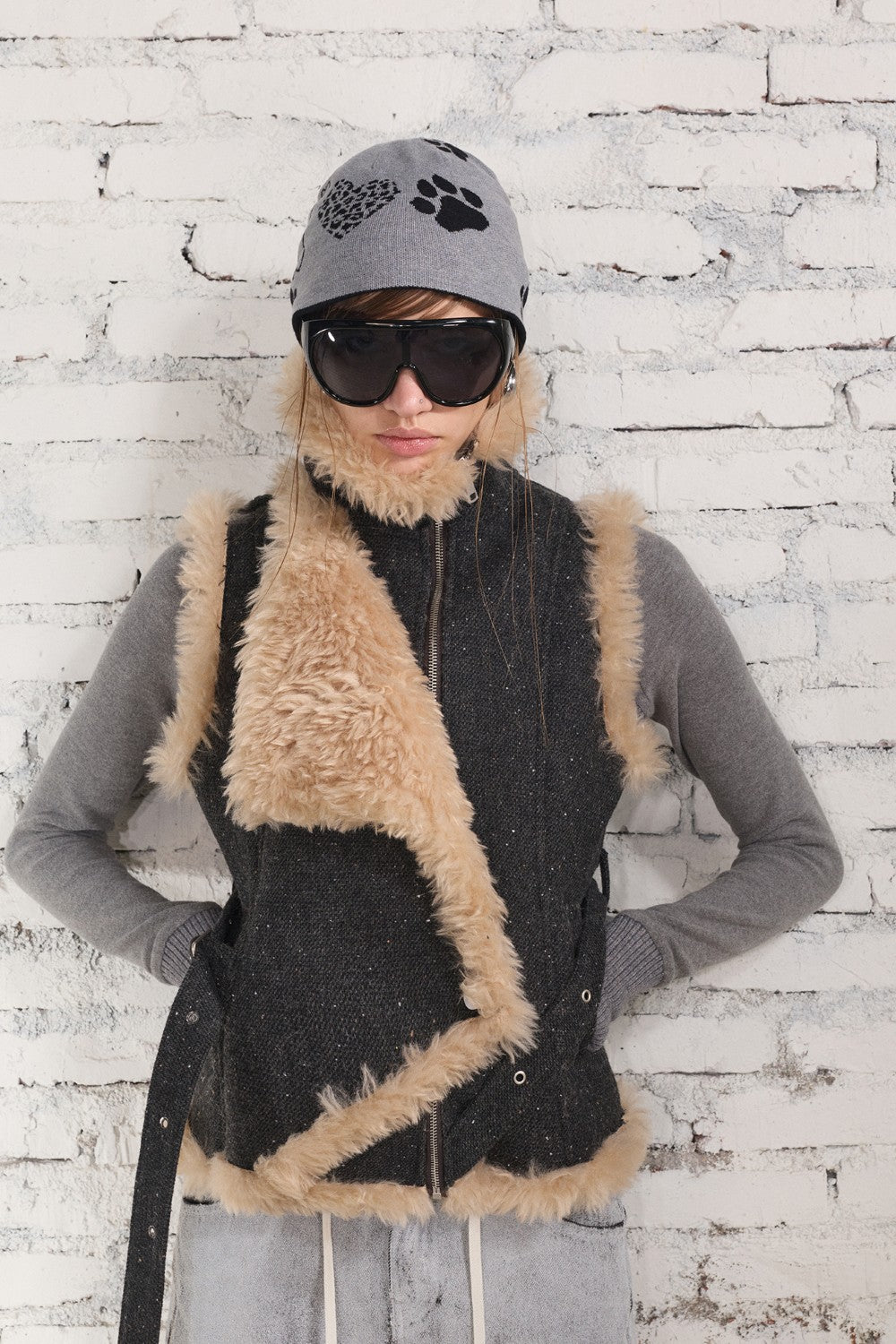 Celine Slant Fur Vest