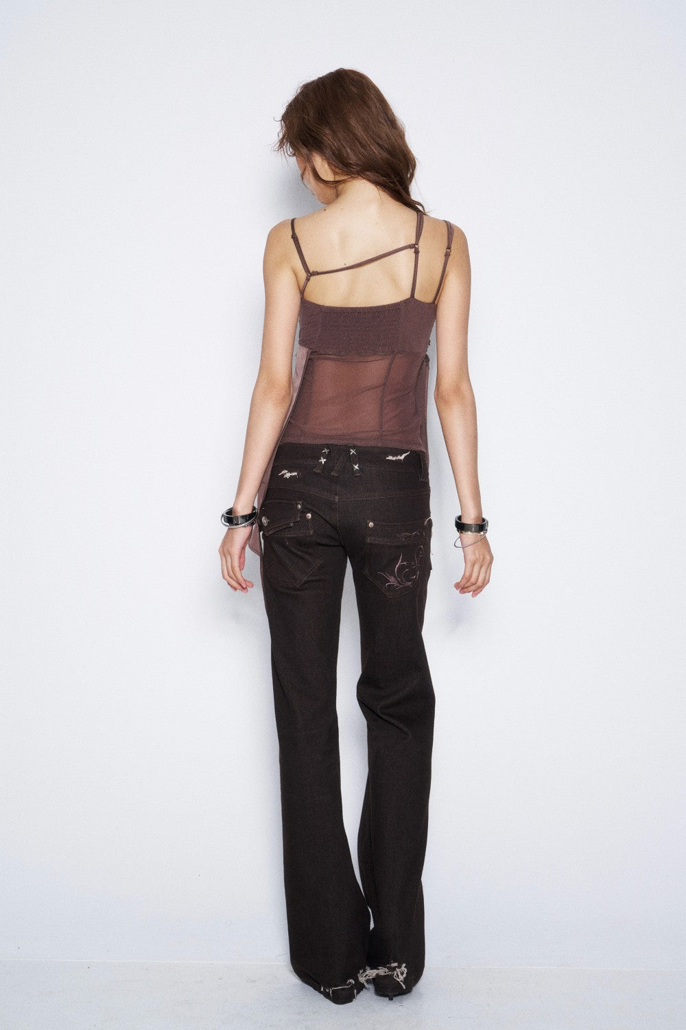 Sequin Lace Drape Camisole