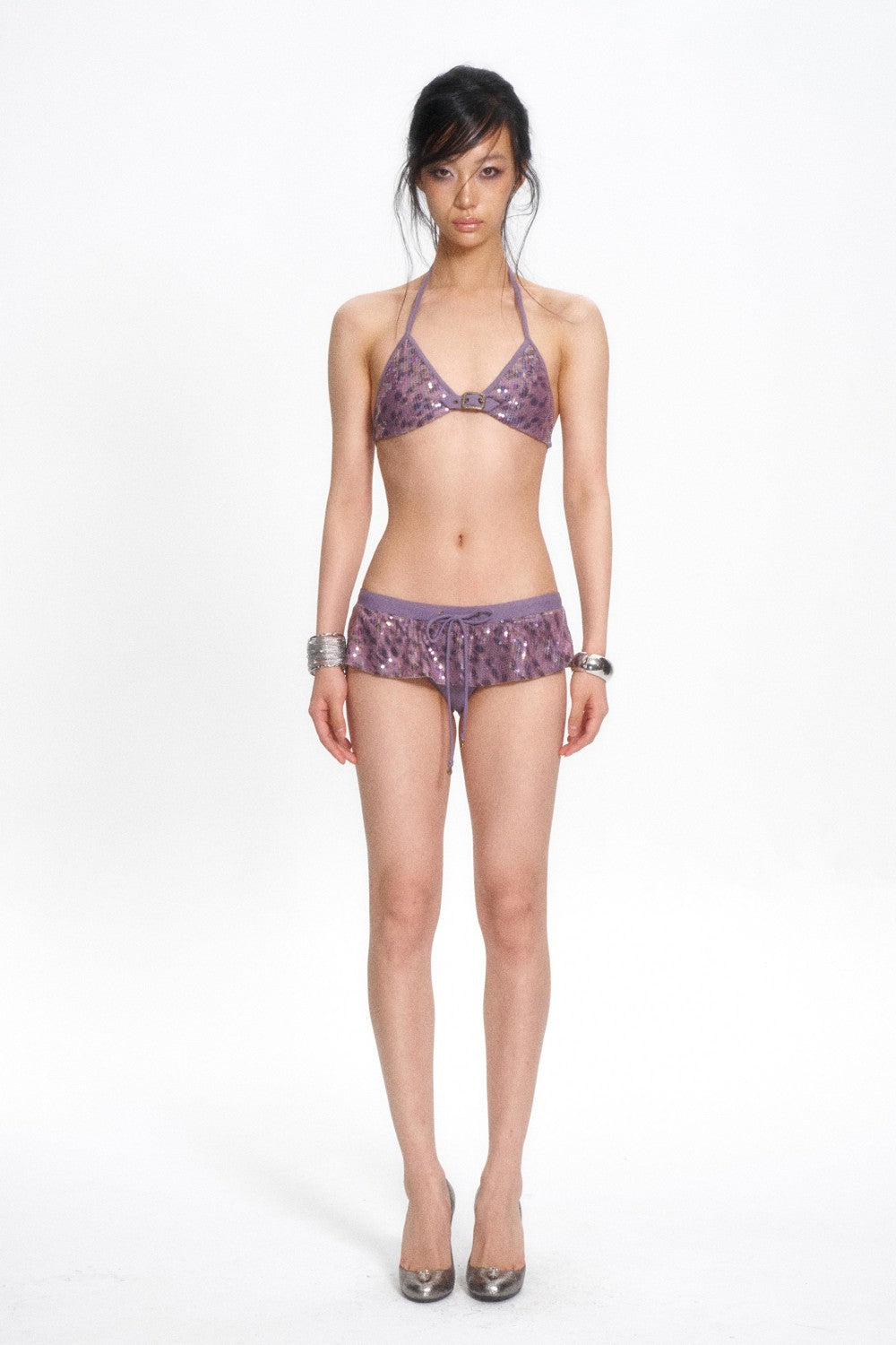 Serena Sequin Leopard Bikini Top