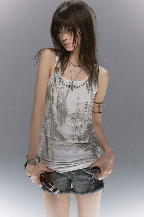 Feather Chain Bodycon Tank