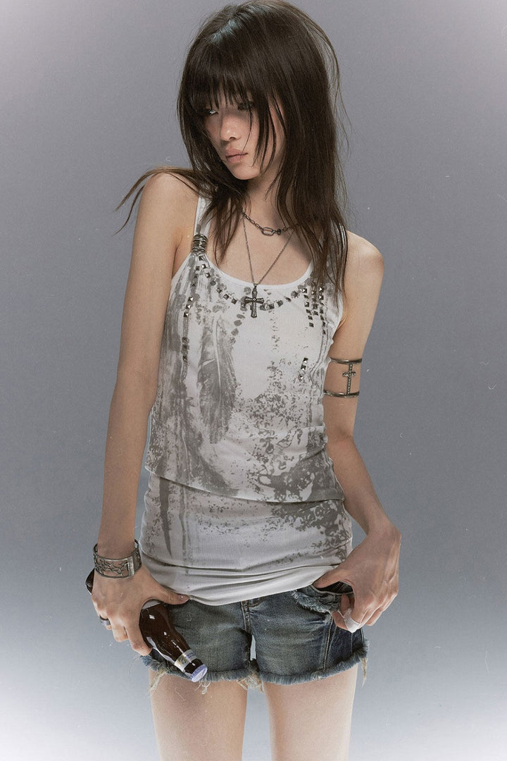 Feather Chain Bodycon Tank