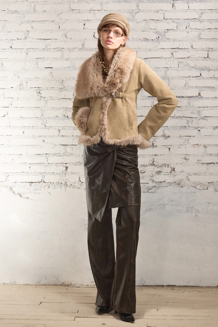 Moto Straight Leather Pants