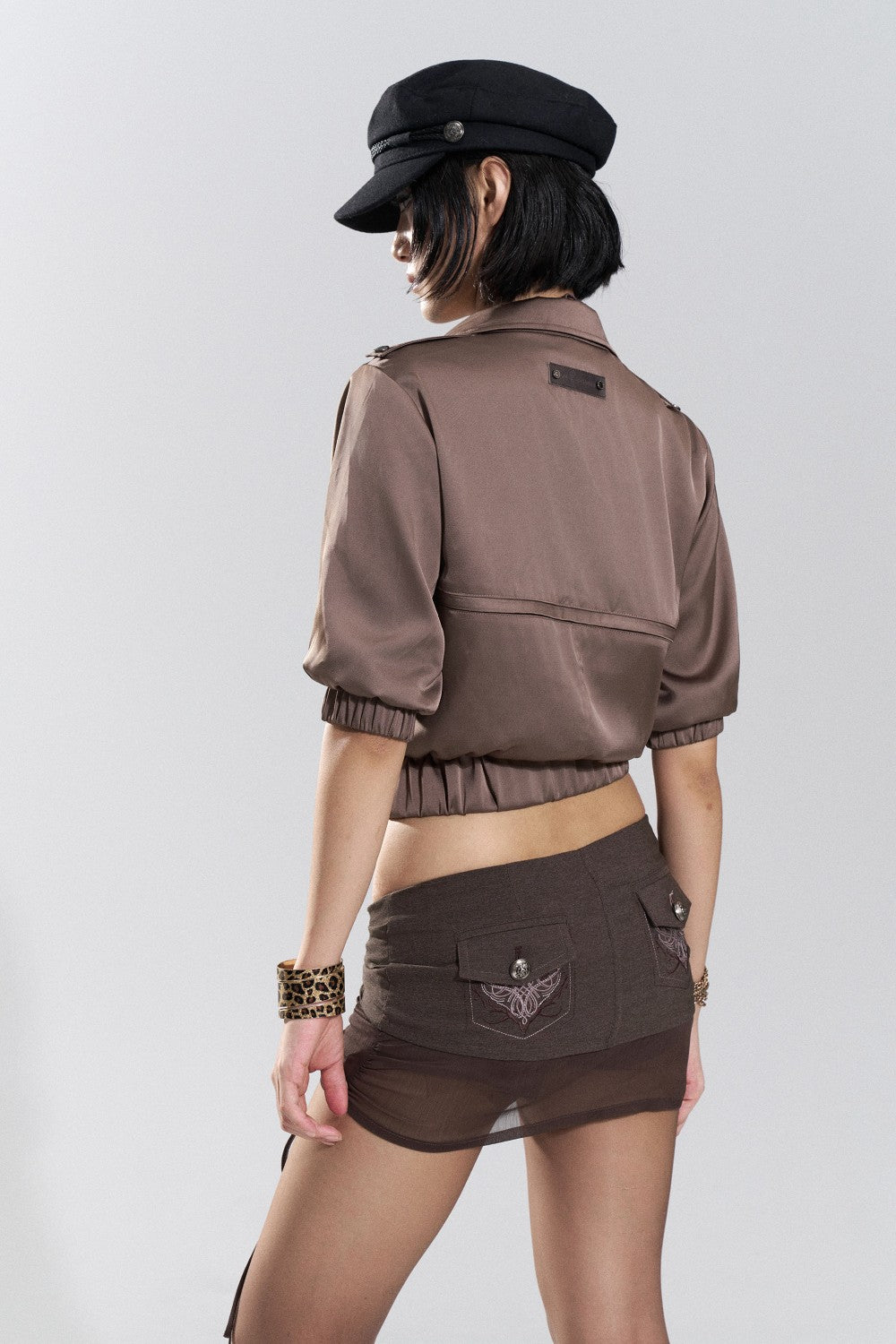 Bronze Satin Convertible Jacket