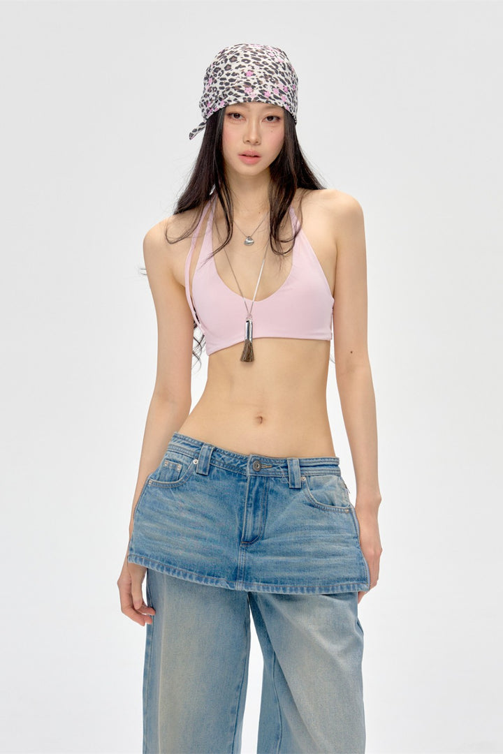 Crimson Halter Sports Bra