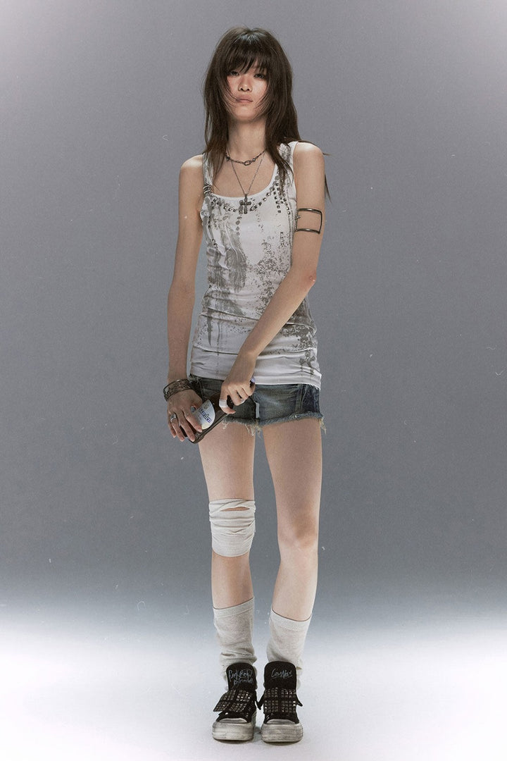 Feather Chain Bodycon Tank