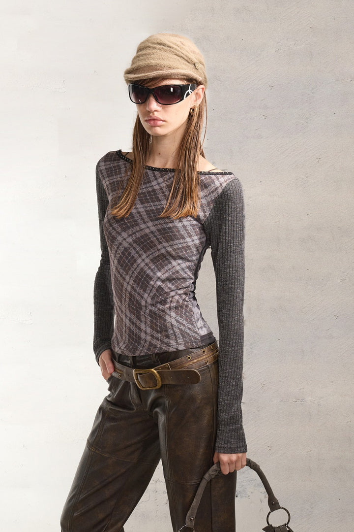 Reversible Grid Henley Shirt