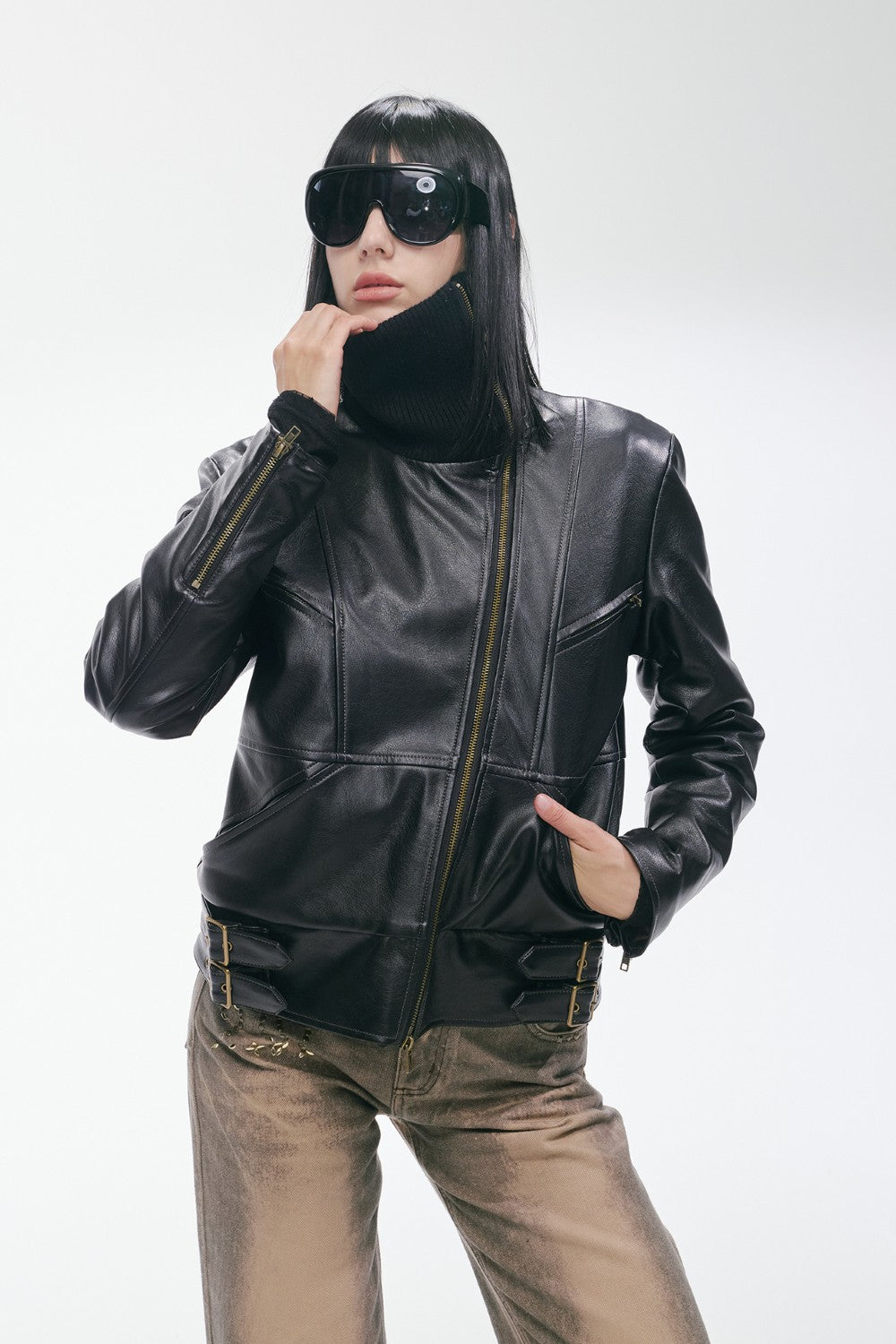 Ayla Fur Leather Coat