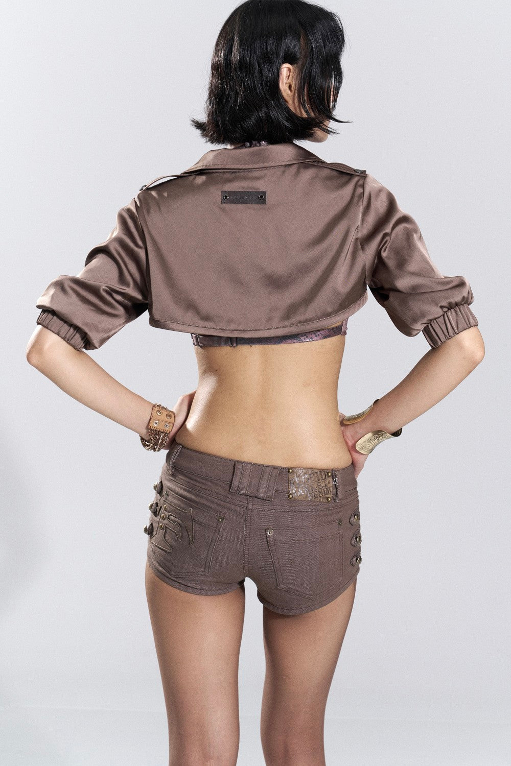 Bronze Satin Convertible Jacket