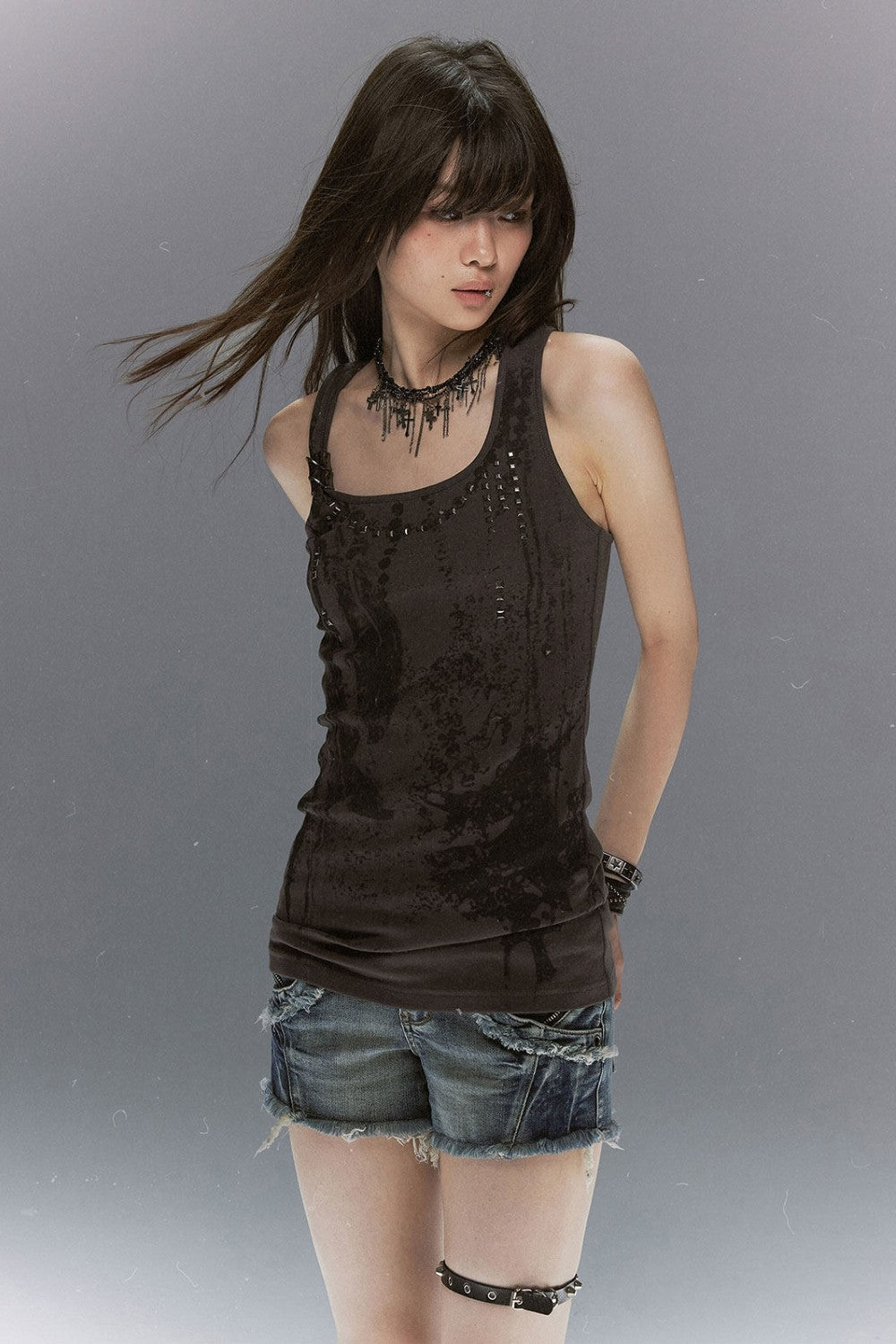 Feather Chain Bodycon Tank
