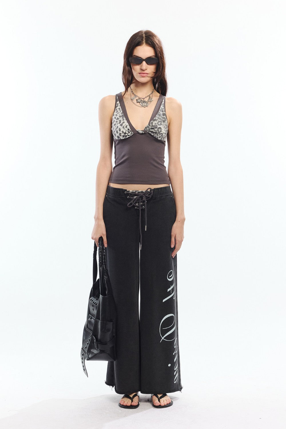 Sienna Lace-Up Wide Sweatpants