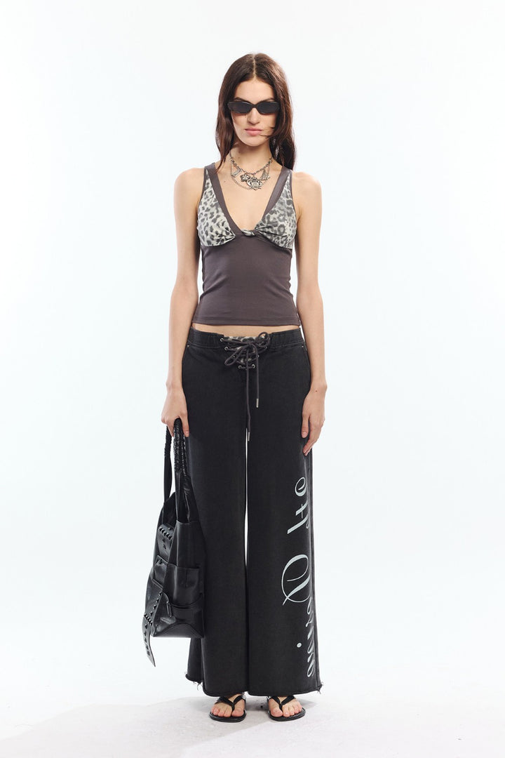 Sienna Lace-Up Wide Sweatpants