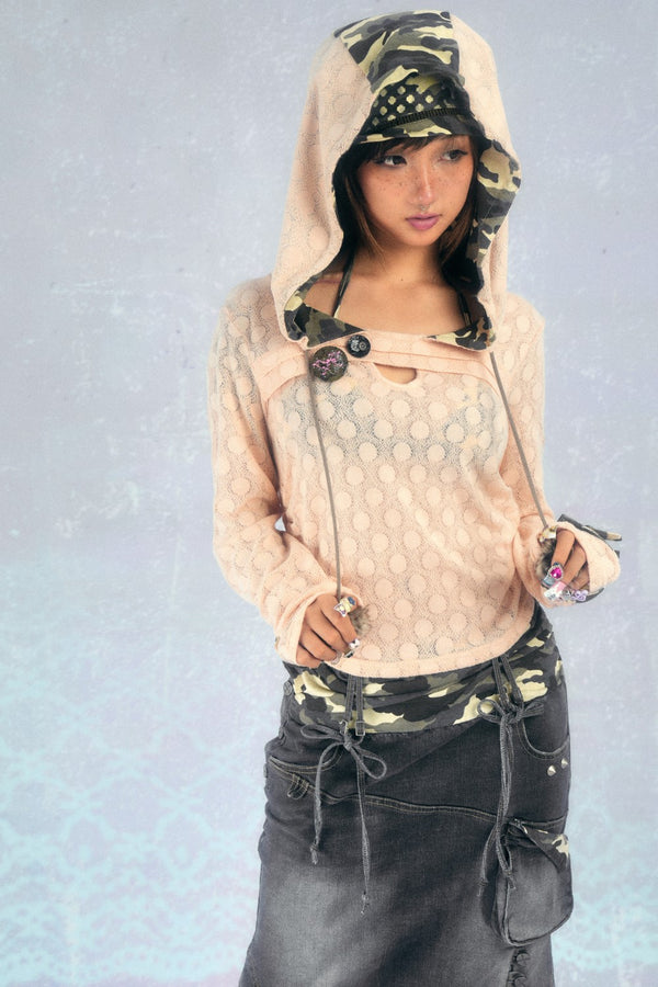 Hooded Polka Pullover