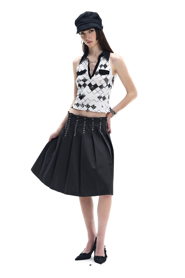 Vintage Argyle Collared Top