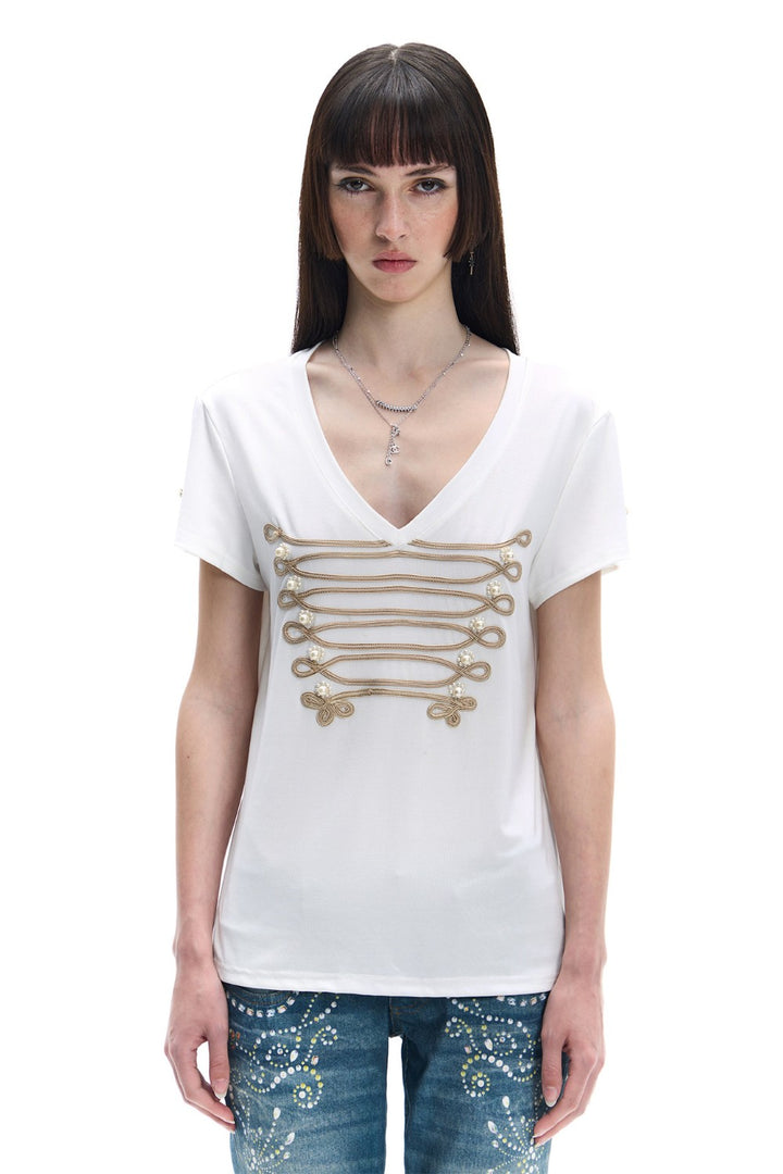Royal Embroidered Solid T-Shirt