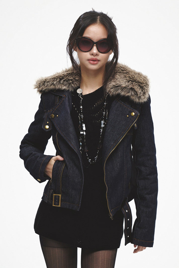 Blair Faux Fur Denim Jacket
