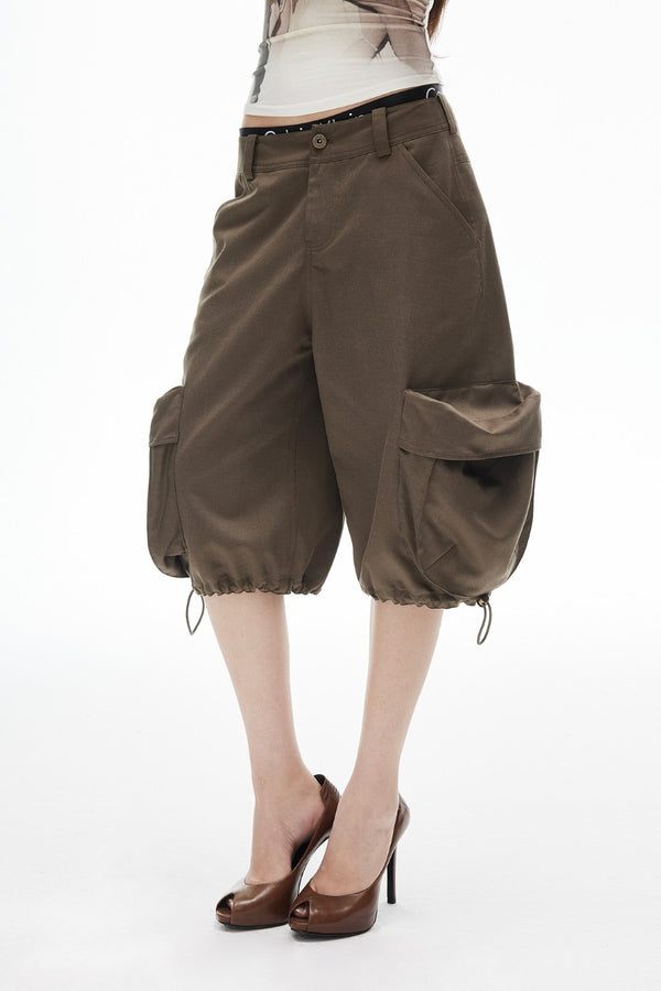 Sage Wide-Leg Cargo Shorts