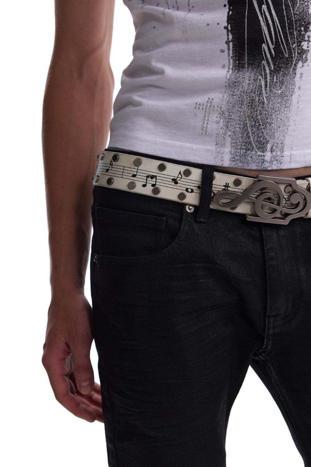 Studded Music Note Belt