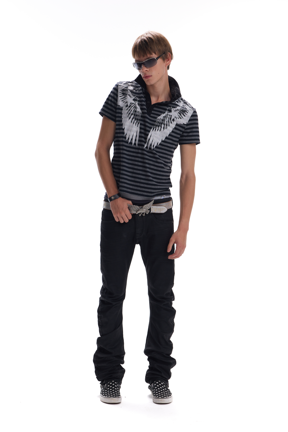 Angel Wings Striped Polo