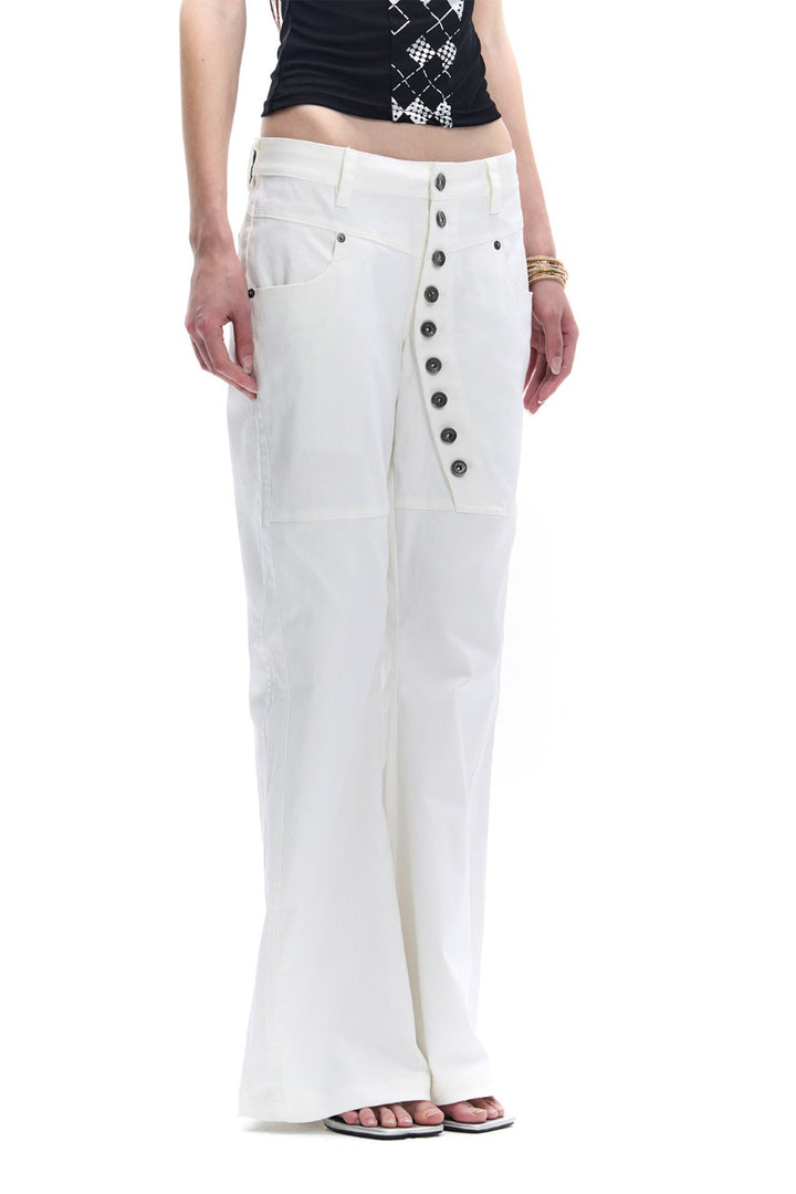 Mia Asymmetrical Button Jeans