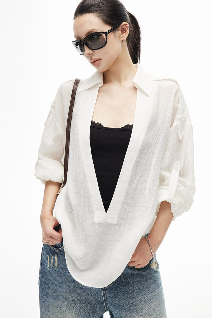 Elise White Tide Blouse