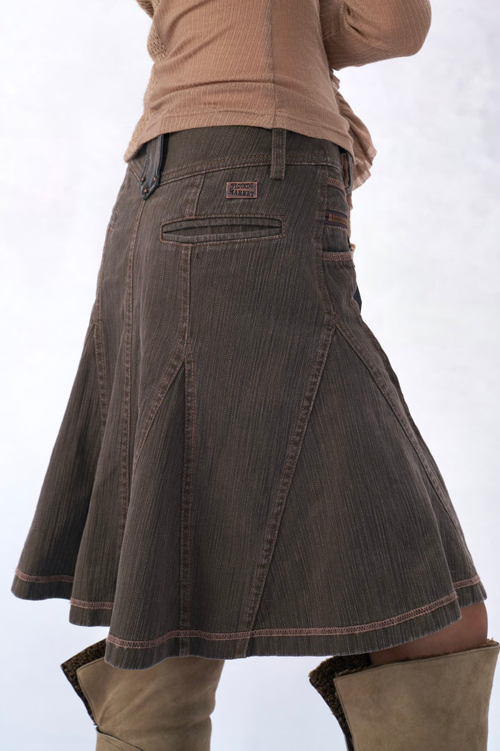 Vintage Pleated Flare Skirt