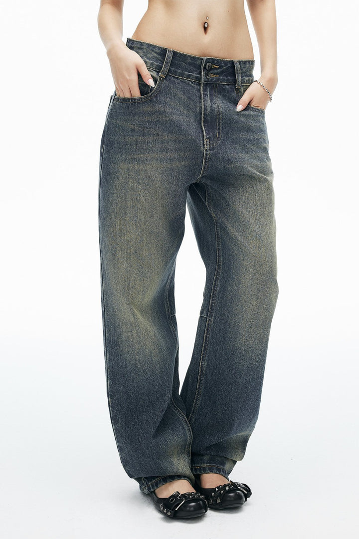 Yuki Grommet Straight-Leg Jeans