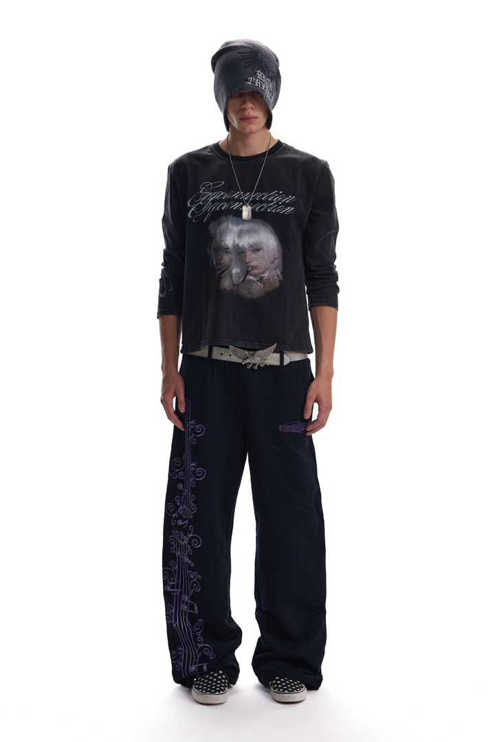 Purple Melody Baggy Sweatpants