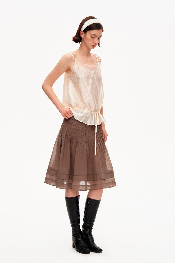 Clara Pleated A-Line Skirt