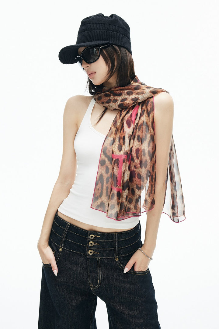 Pink Instinct Leopard Scarf