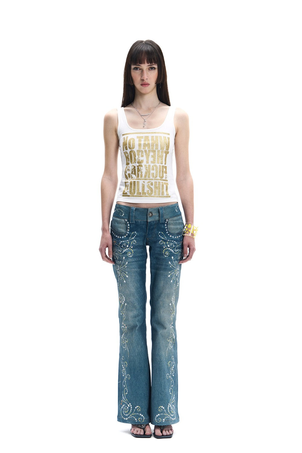 Vintage Rhinestone Flare Jeans