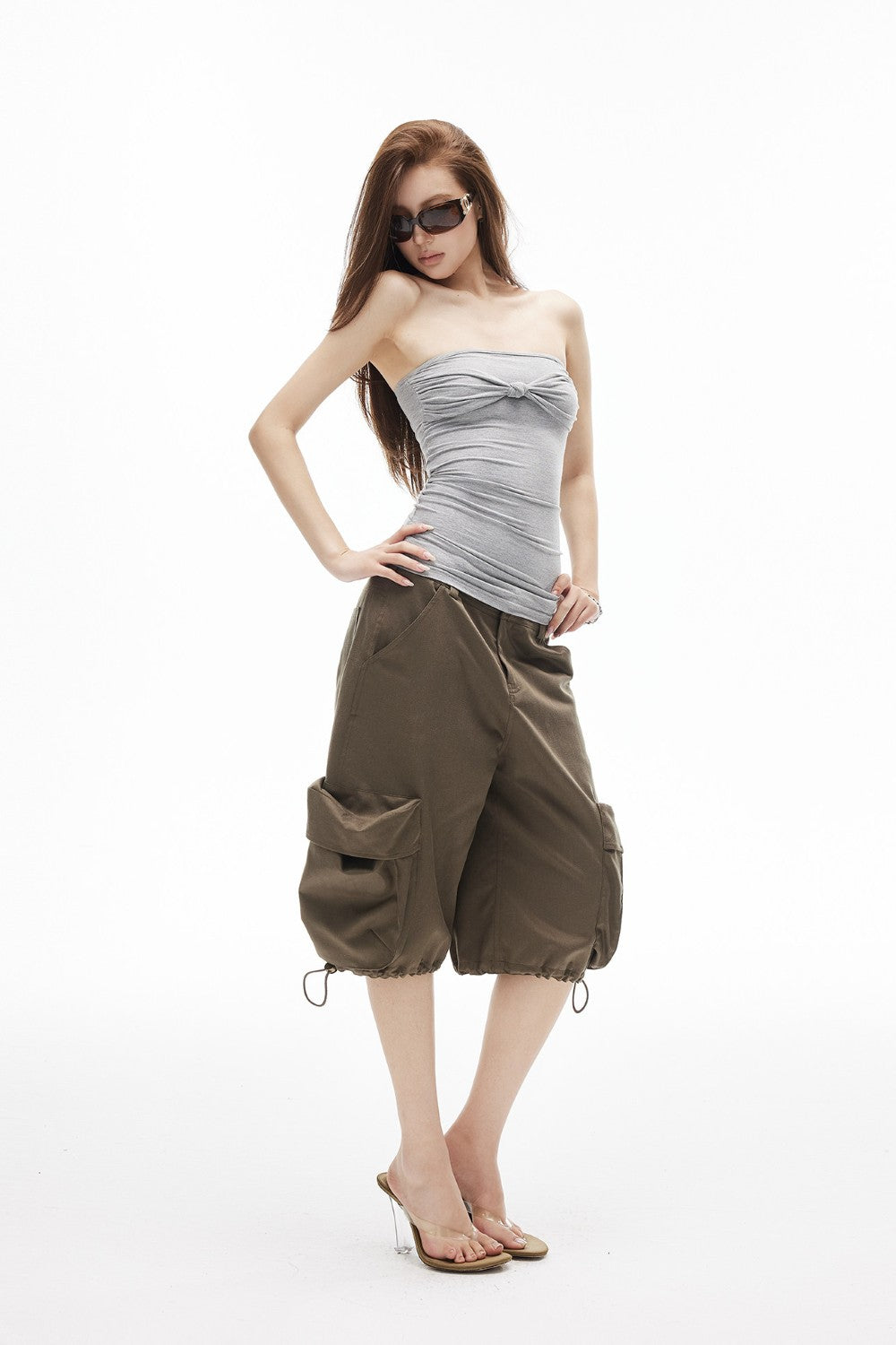 Sage Wide-Leg Cargo Shorts