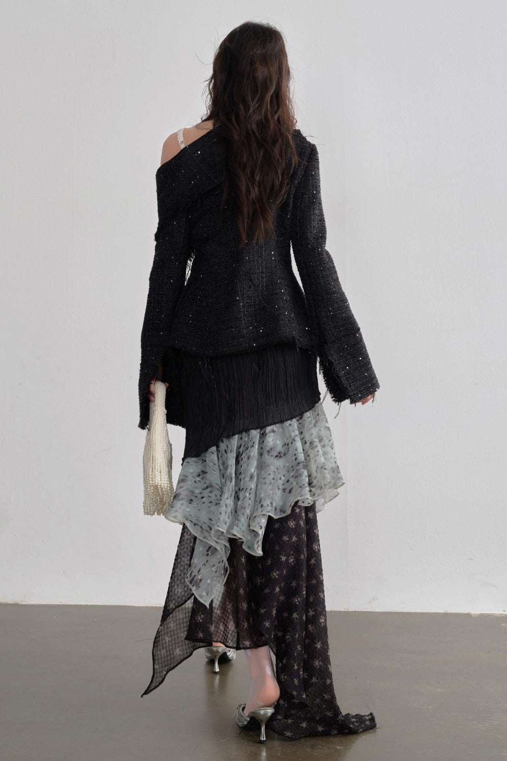 Leopard Chiffon Cascade Skirt