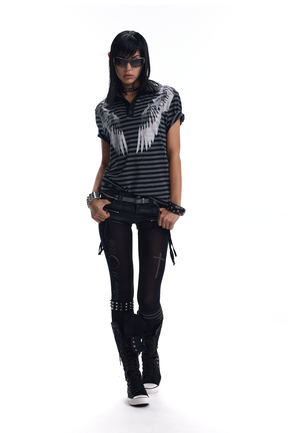 Angel Wings Striped Polo