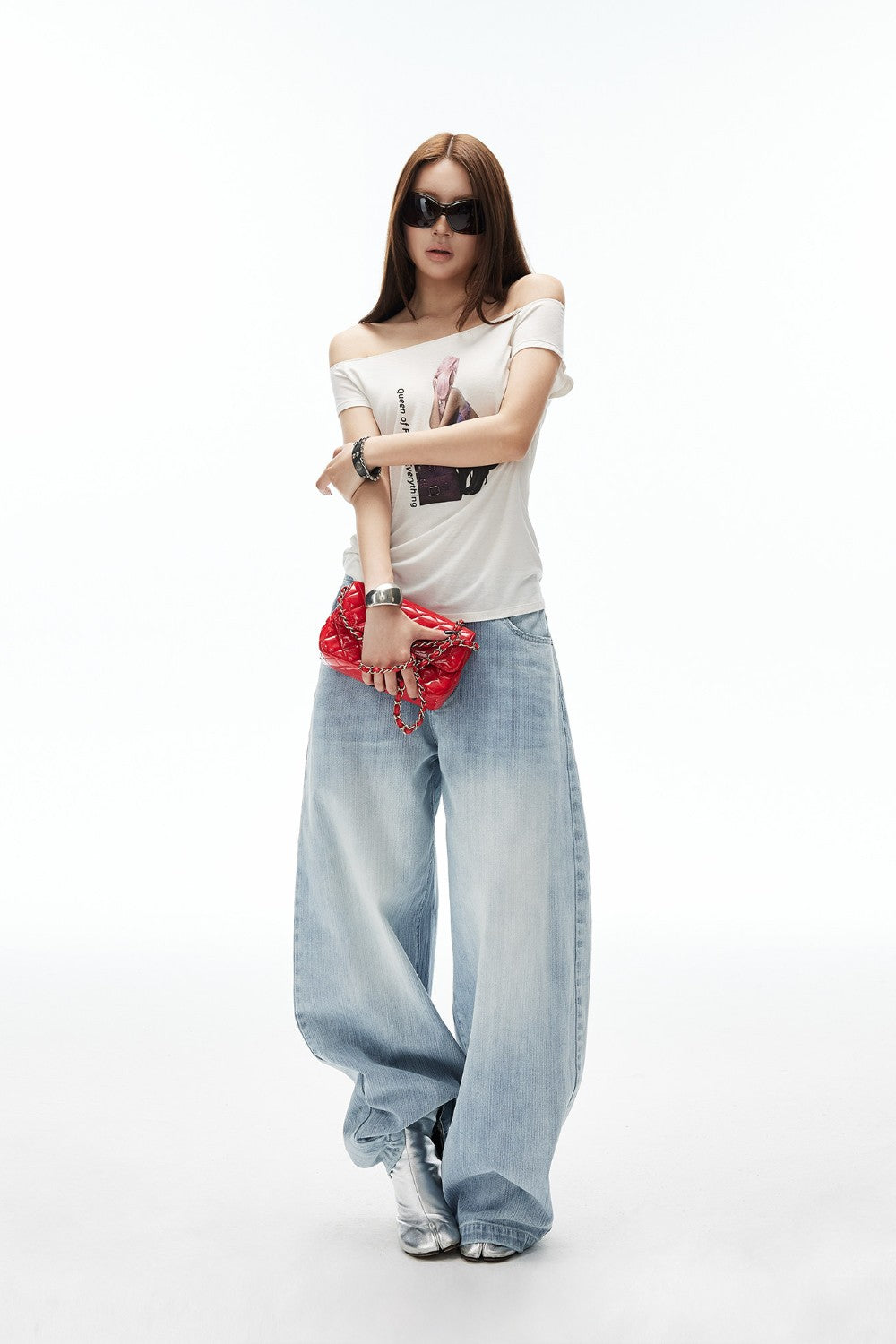 Retro Off-Shoulder Baby Tee