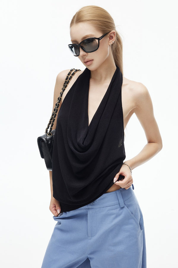 Braided Open Back Halter Top