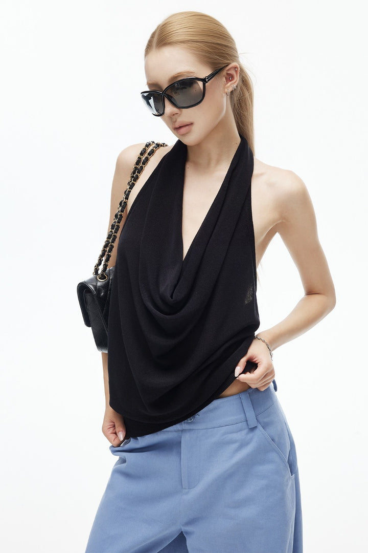 Braided Open Back Halter Top