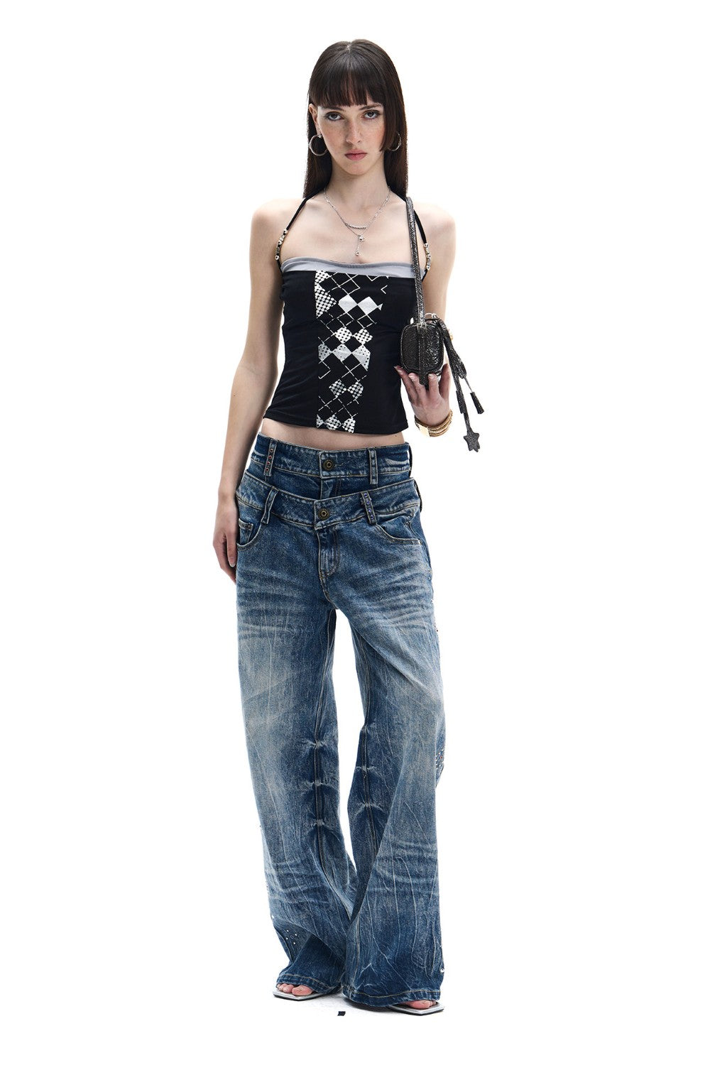 Vintage Argyle Tube Top