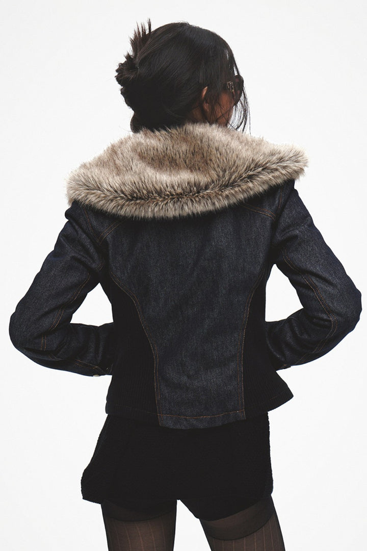 Blair Faux Fur Denim Jacket