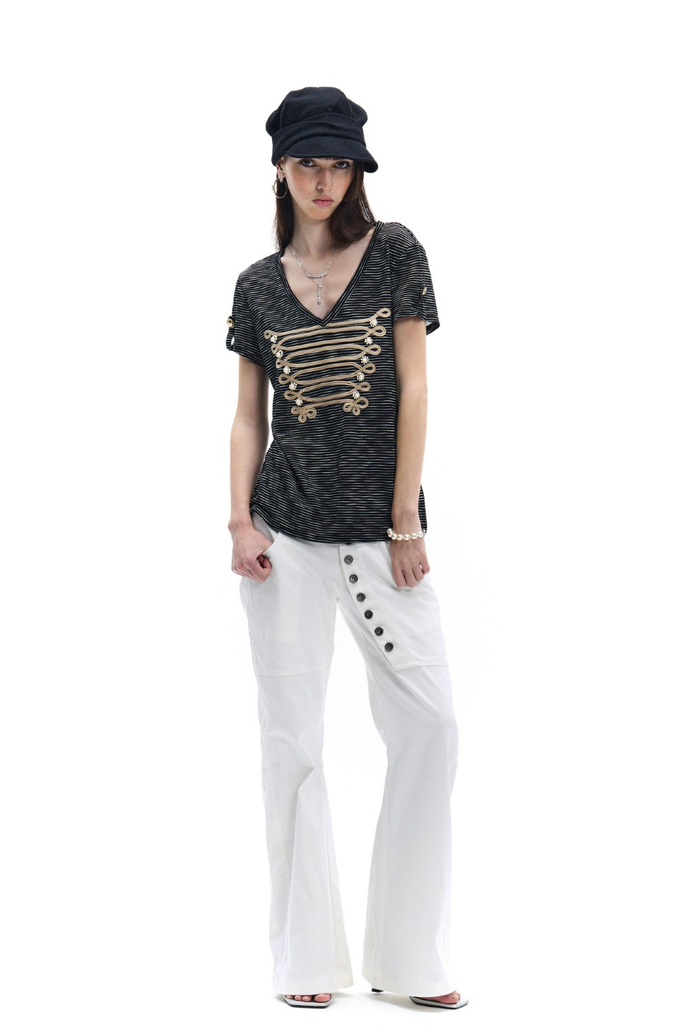 Mia Asymmetrical Button Jeans