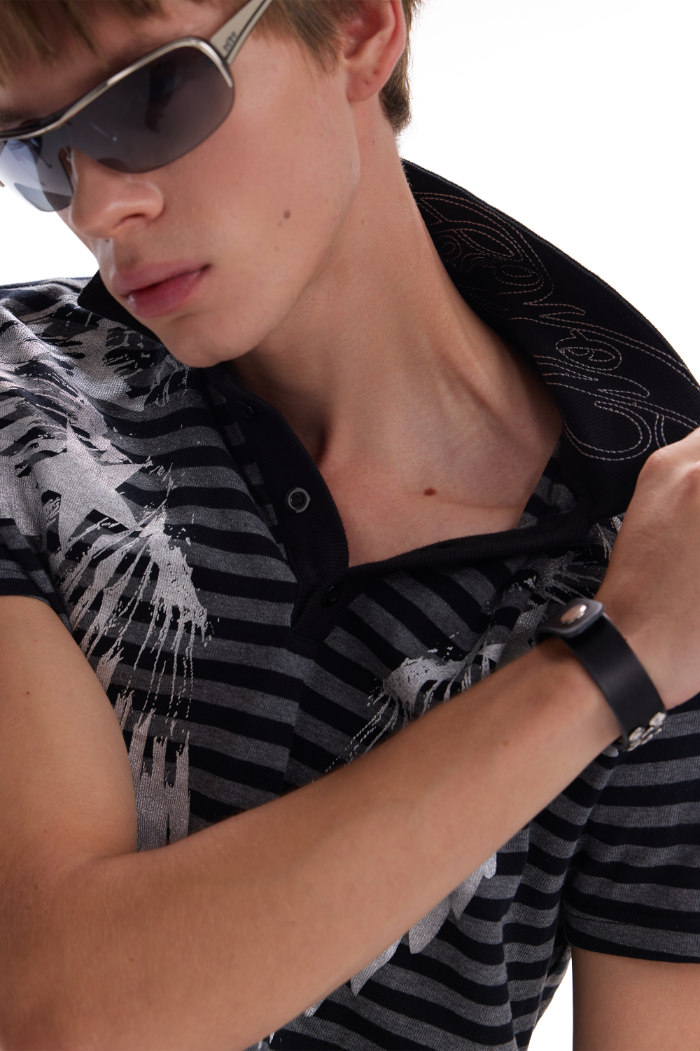 Angel Wings Striped Polo