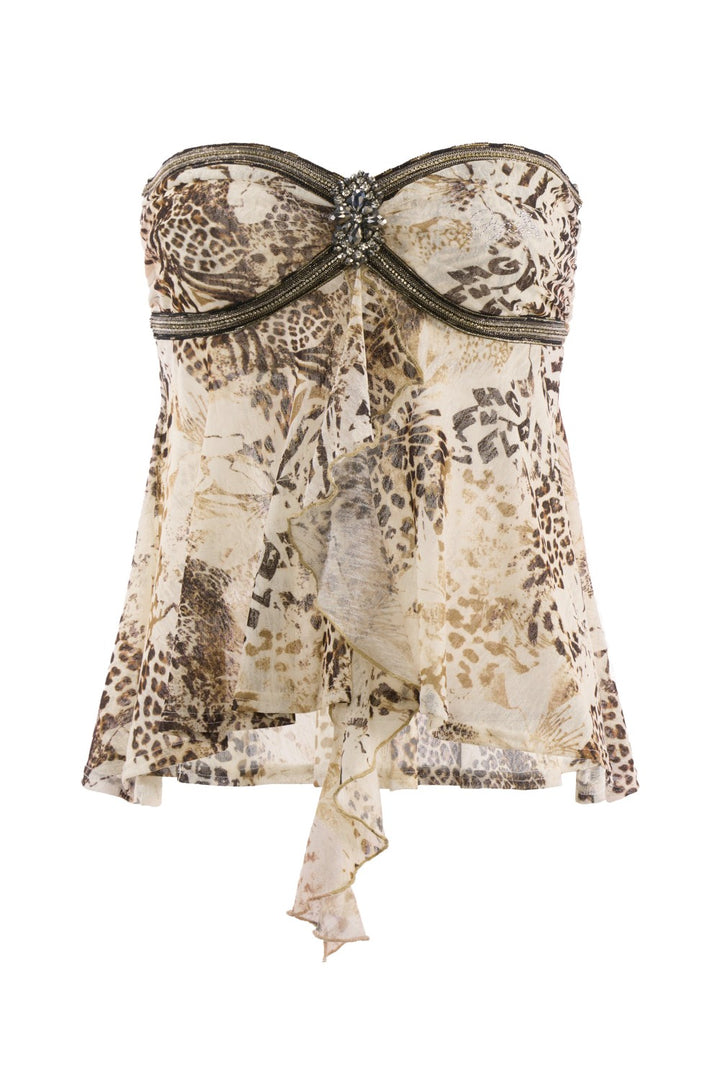 Y2K Leopard Tube Top
