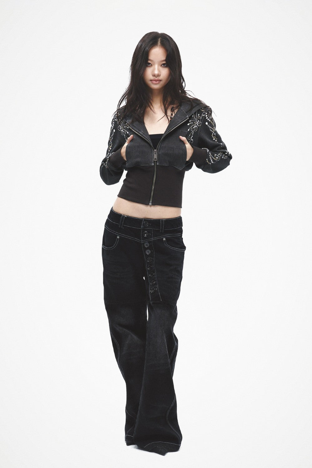 Gia Rhinestone Floral Hoodie