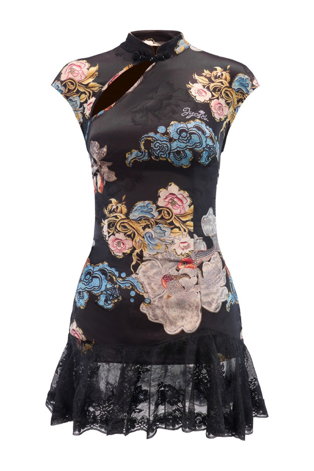 Noir Oriental Floral Dress