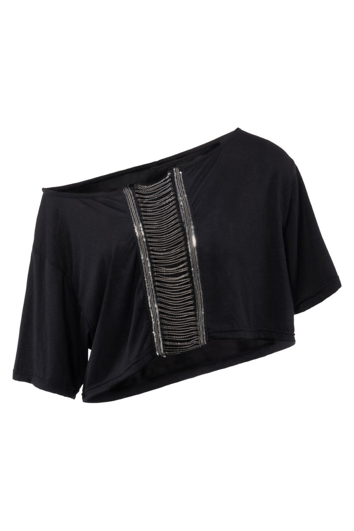 Chain Off-Shoulder Crop Top