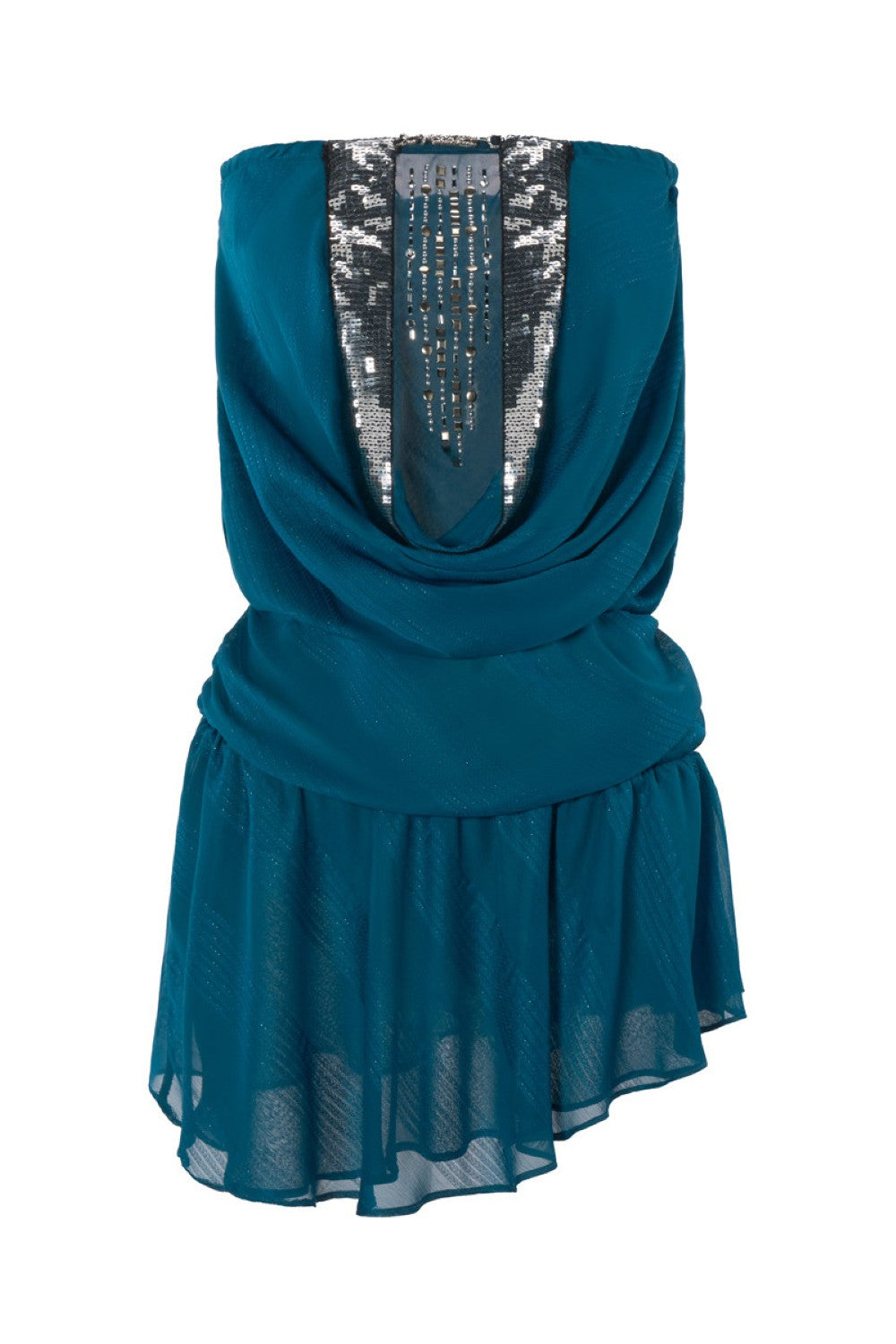 Sapphire Drape Tube Dress