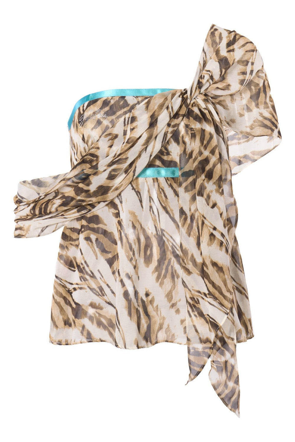 Tiger Chiffon Drape Top