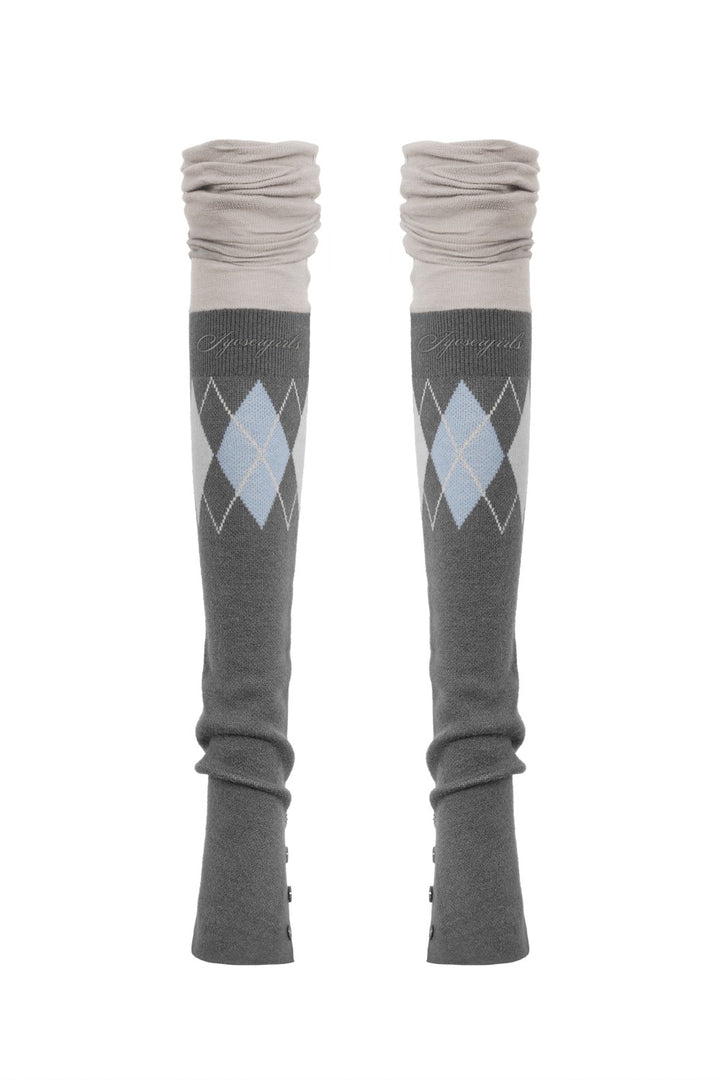 Amelie Knit Argyle Legwarmers