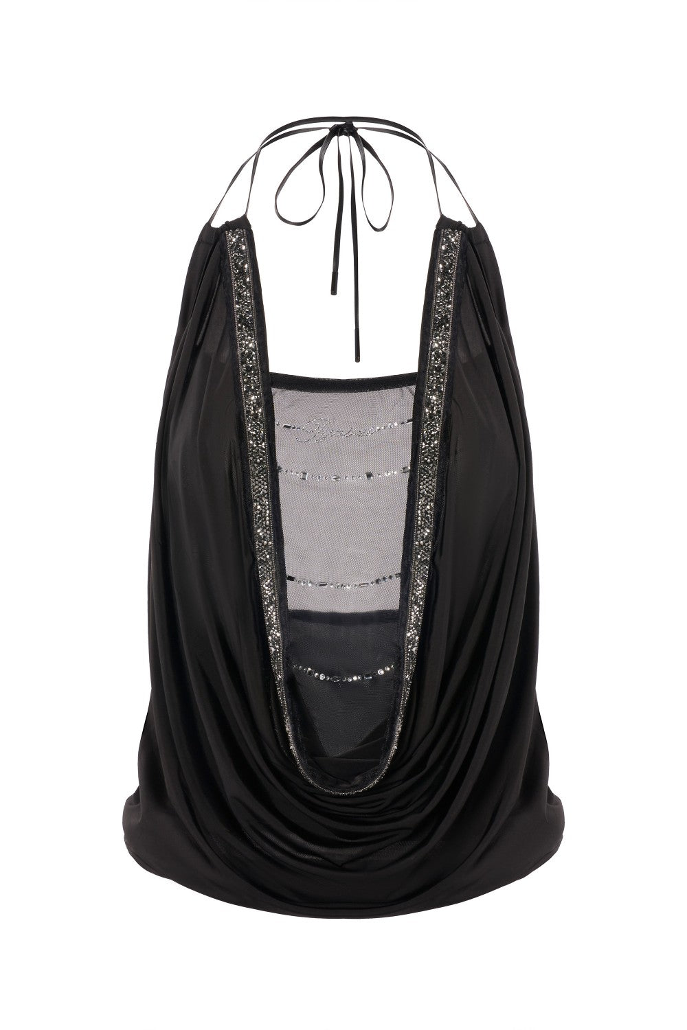 Draped Sheer Halter Top